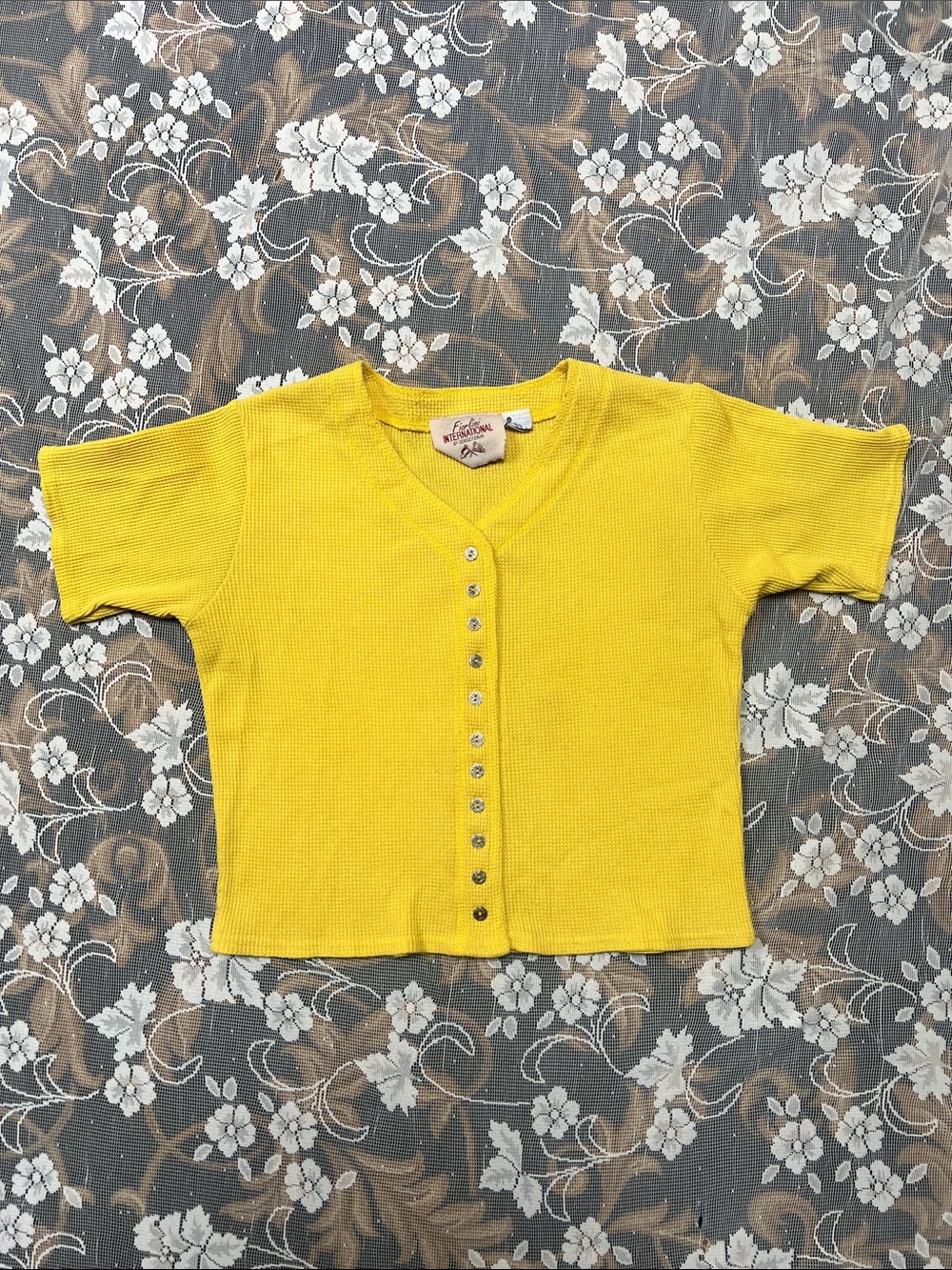 Yellow Button-Front Top Vintage